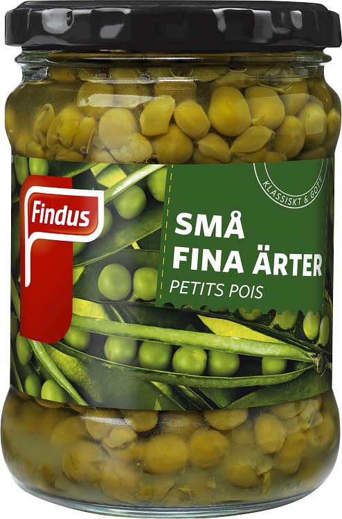 Findus små fina ärter förpackning burk