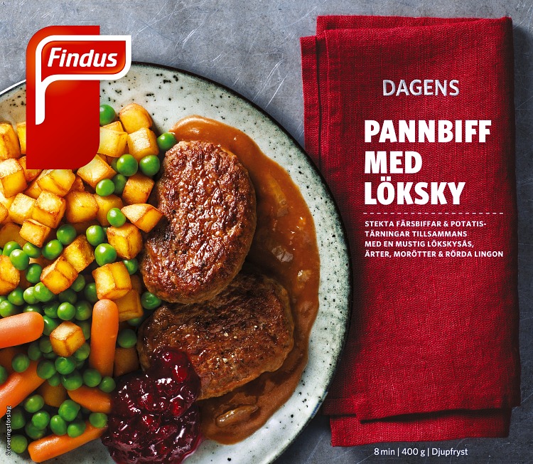 Dagen pannbiff med löksky förpackning findus