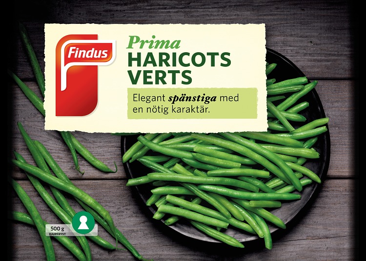 Förpackning Findus Prima Haricots verts