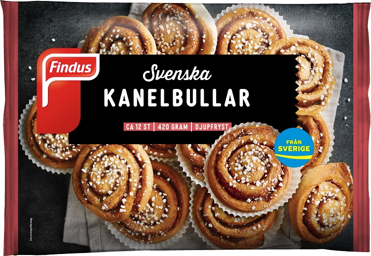 Förpackning Findus Svenska kanelbullar