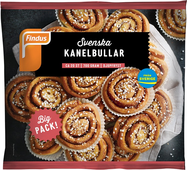 Förpackning Findus Svenska kanelbullar bigpack