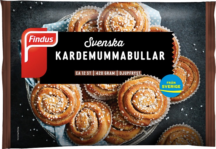 Förpackning Findus Svenska kardemummabullar