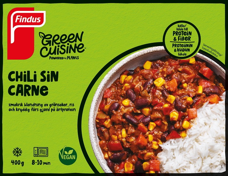 Förpackning Green Cuisine Chili sin Carne