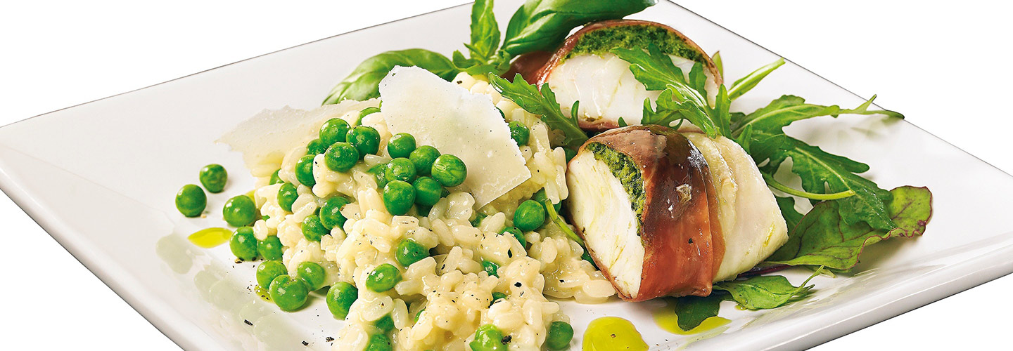 Ärtrisotto med torskfilé