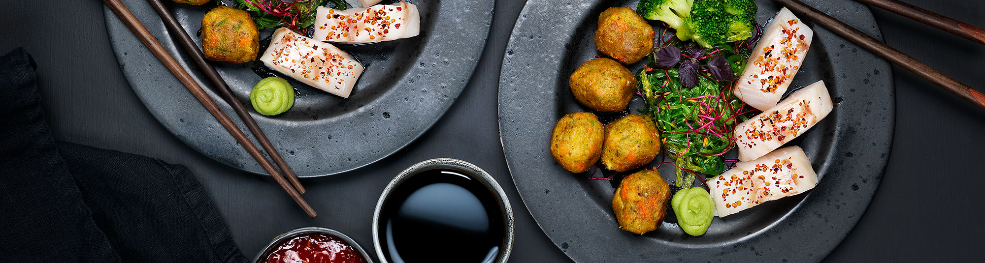 Torskrygg & asiatiska grönsaksbullar