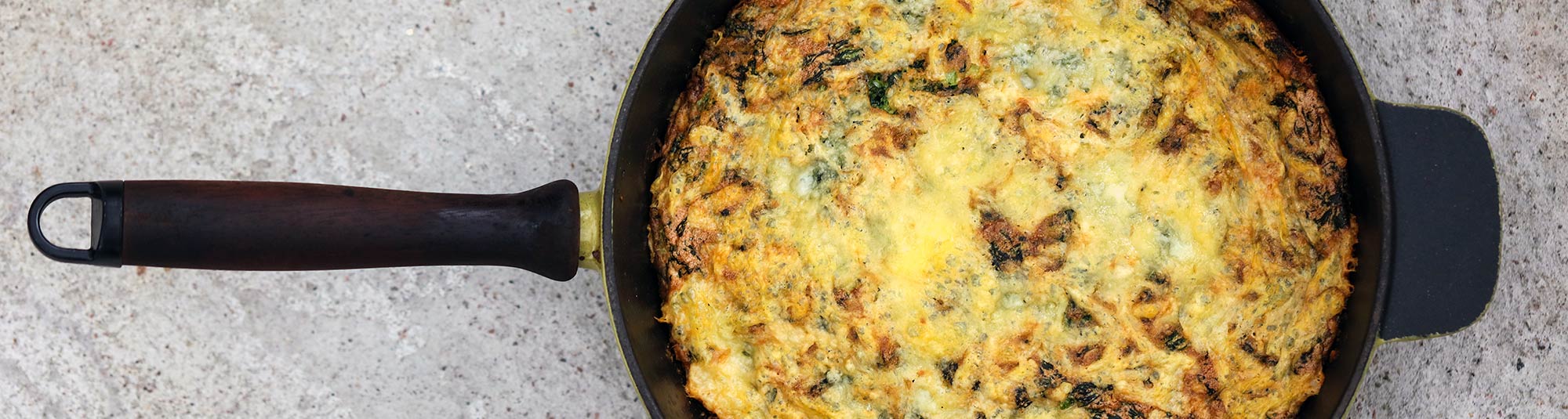 Suffléomelett med spenat