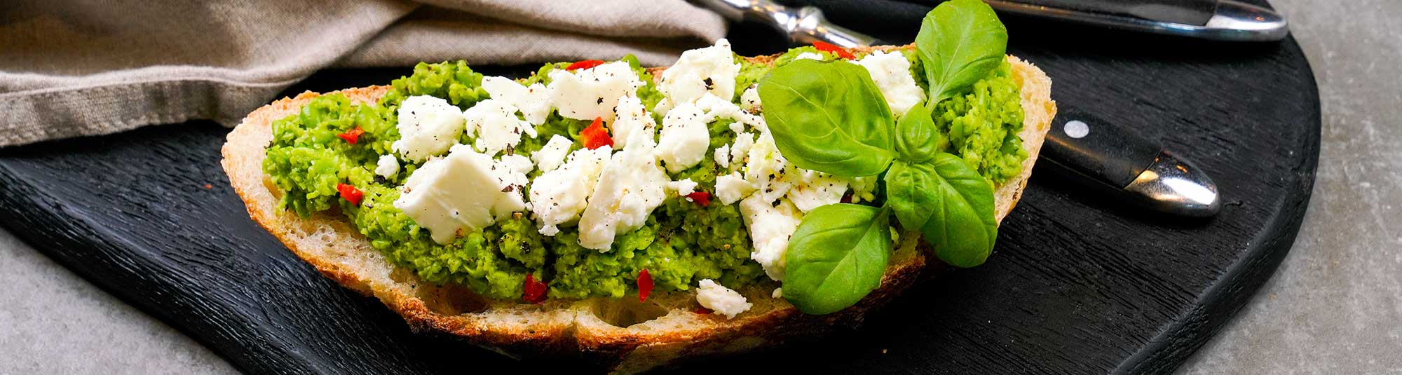 Bruschetta med ärtröra