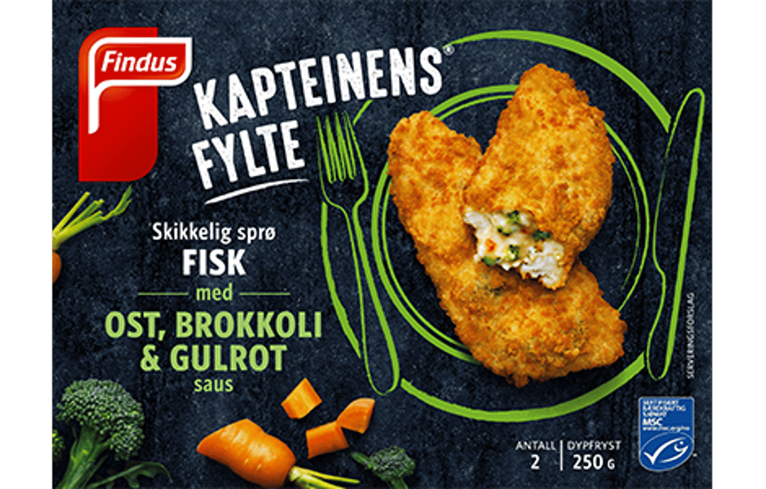 Kapteinens Fylte Fisk med ost brokkoli og gulrot Packshot 470x300.png